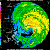 Hurricane Ivan at landfall on the extreme eastern Alabama Gulf Coast.
