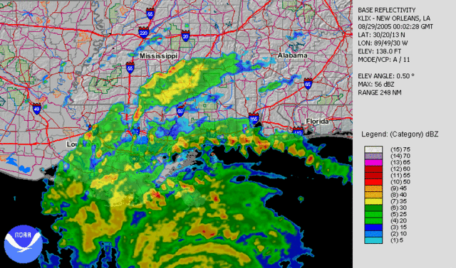 Image:Hurricane Katrina LA landfall radar.gif