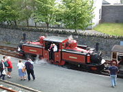 Double Fairlie locomotive David Lloyd George at Blaenau Ffestiniog station.