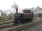 Steam locomotive Taliesin at Porthmadog.