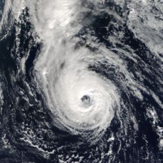 Hurricane Epsilon gathering strength when this image was acquired on December 4, 2005
