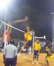 A volleyball event at Inter IIT Sports Meet-2004.