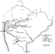 Extent of Great Indian Peninsular Railway network in 1870. The GIPR was one of the largest rail companies at that time.