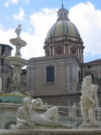 Illustration 5: Piazza Pretoria, Palermo. The fountain (circa 1554) by Francesco Camilliani is the only example of high Renaissance art in the capital city. Dominating the piece is the Church of Santa Caterina (circa 1556), with its spectacular later Baroque dome.