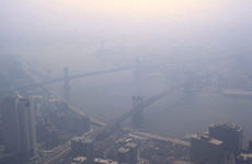 Smog in New York City as viewed from the World Trade Center in 1988