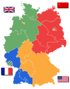 Allied occupation zones in 1946.