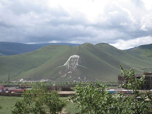 Image:Chinggis Khan hillside portrait.JPG