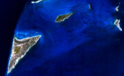 Satellite Image of Salt Cay (lower left) and neighboring islets