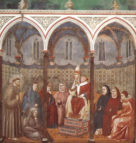 Image:Giotto - Legend of St Francis - -17- - St Francis Preaching before Honorius III.jpg