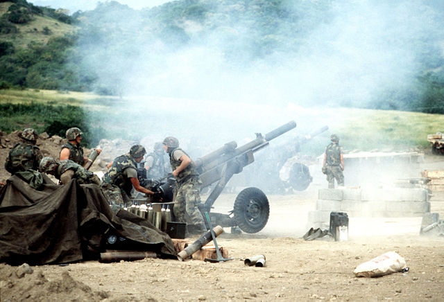 Image:M102 howitzers during Operation Urgent Fury.jpg