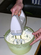 Churning cream into butter using a hand held mixer
