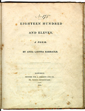 Original title page from Eighteen Hundred and Eleven