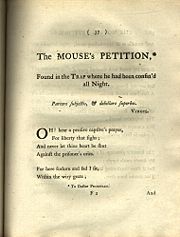 "The Mouse's Petition" from Barbauld's Poems (1772)