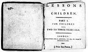 Title page from Lessons for Children of Three Years Old, Part I