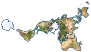 Dymaxion map by Buckminster Fuller shows land masses with minimal distortion as nearly one continuous continent