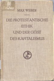Cover of the original German edition of The Protestant Ethic and the Spirit of Capitalism.