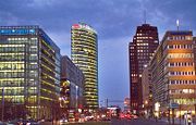 Potsdamer Platz at dusk.