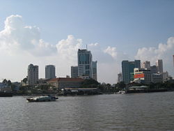 Downtown Ho Chi Minh City as seen from Saigon River