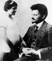 Leon Trotsky with his daughter Nina