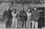 Trotsky with American comrades in Mexico, shortly before his assassination, 1940.