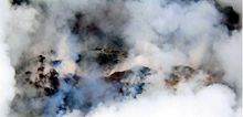 Aerial view of Pu`u `O`o crater on Kīlauea, taken on 10 September 2007