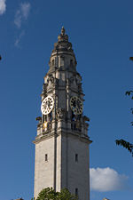 Clock tower of Cardiff City Hall