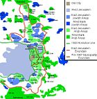 Map showing East and West Jerusalem