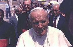 Pope John Paul II in St. Peter's Square (1985).