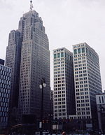 Penobscot Building (1928) left, with the Dime Building (1912).