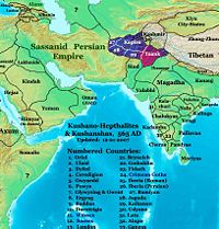 Kushano-Hephthalite Kingdoms in 565 BCE.