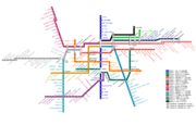 Map of the metro-rail network in São Paulo (includes lines not yet built or under construction).