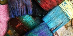 Paint on brushes