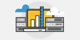 Drawing of laptop with graphs