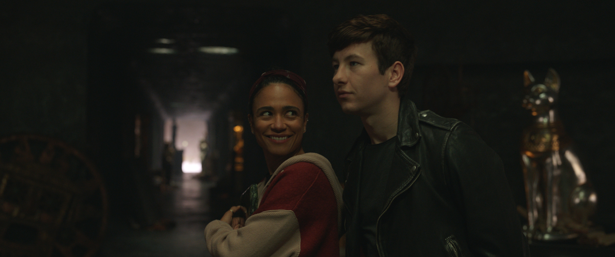 Makkari (Lauren Ridloff) and Druig (Barry Keoghan) in Marvel's 'Eternals.'