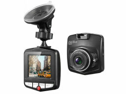Black car camera with suction cup