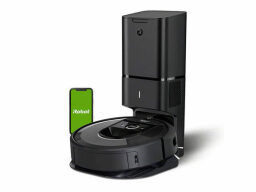 Black Roomba with charging station