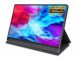 Portable monitor displaying abstract colors