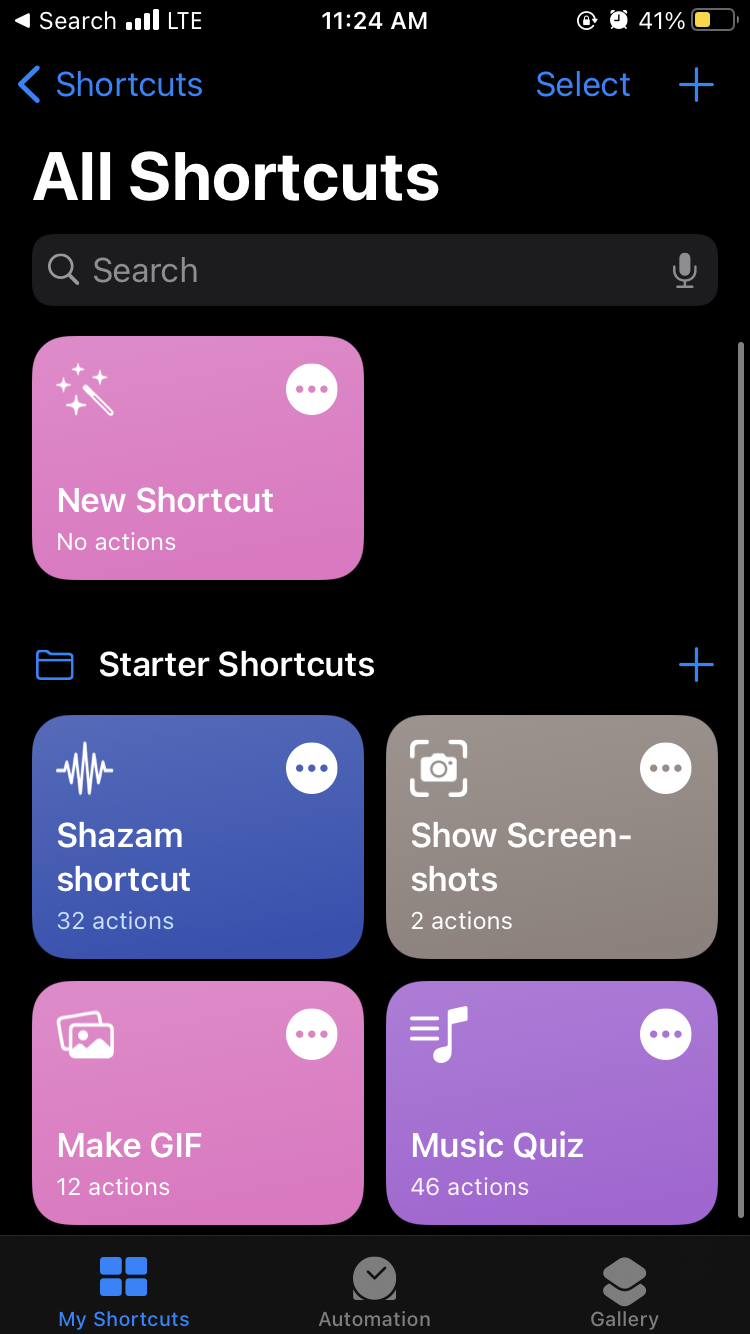Open up your Shortcuts app in order to enter low power mode automatically on your iPhone