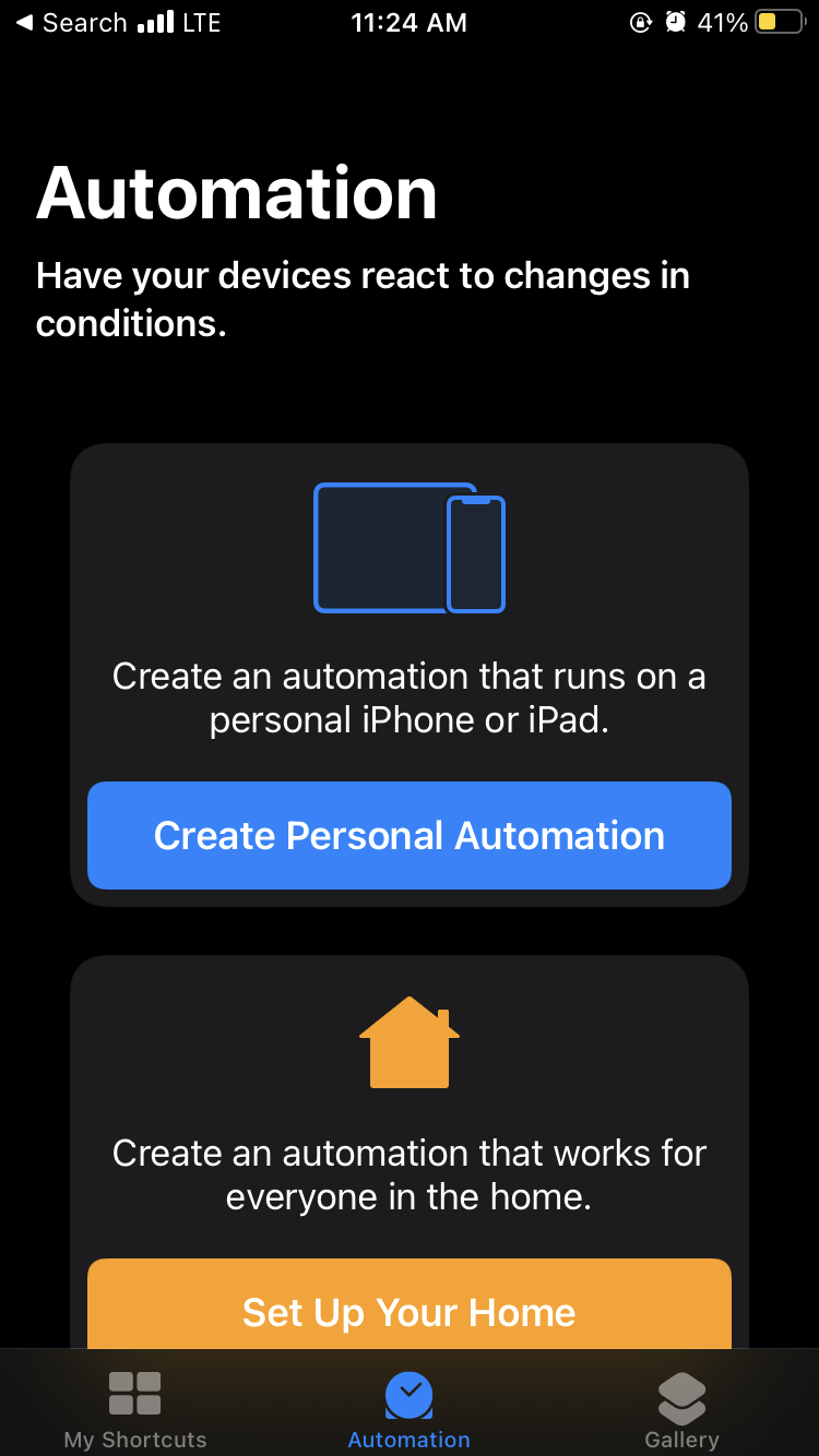 Navigate to the automation tab next.