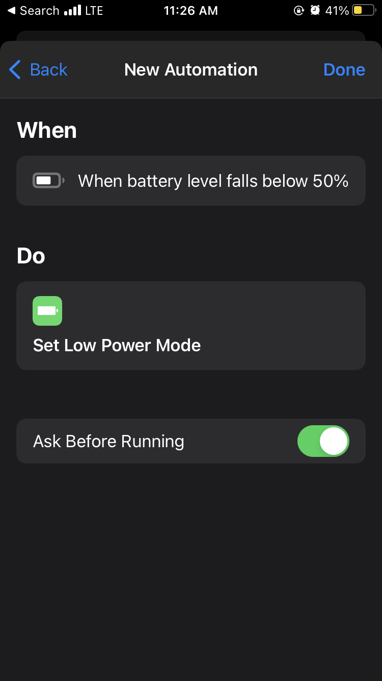 Once you click "Done" in the top right corner, you're all set!