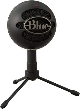 black blue snowball ice microphone