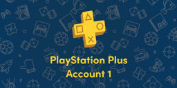 playstation plus logo with text reading "playstation plus account 1"