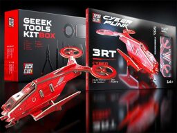 Red helicopter and tool kit set