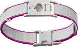 Gray and pink whistle go collar