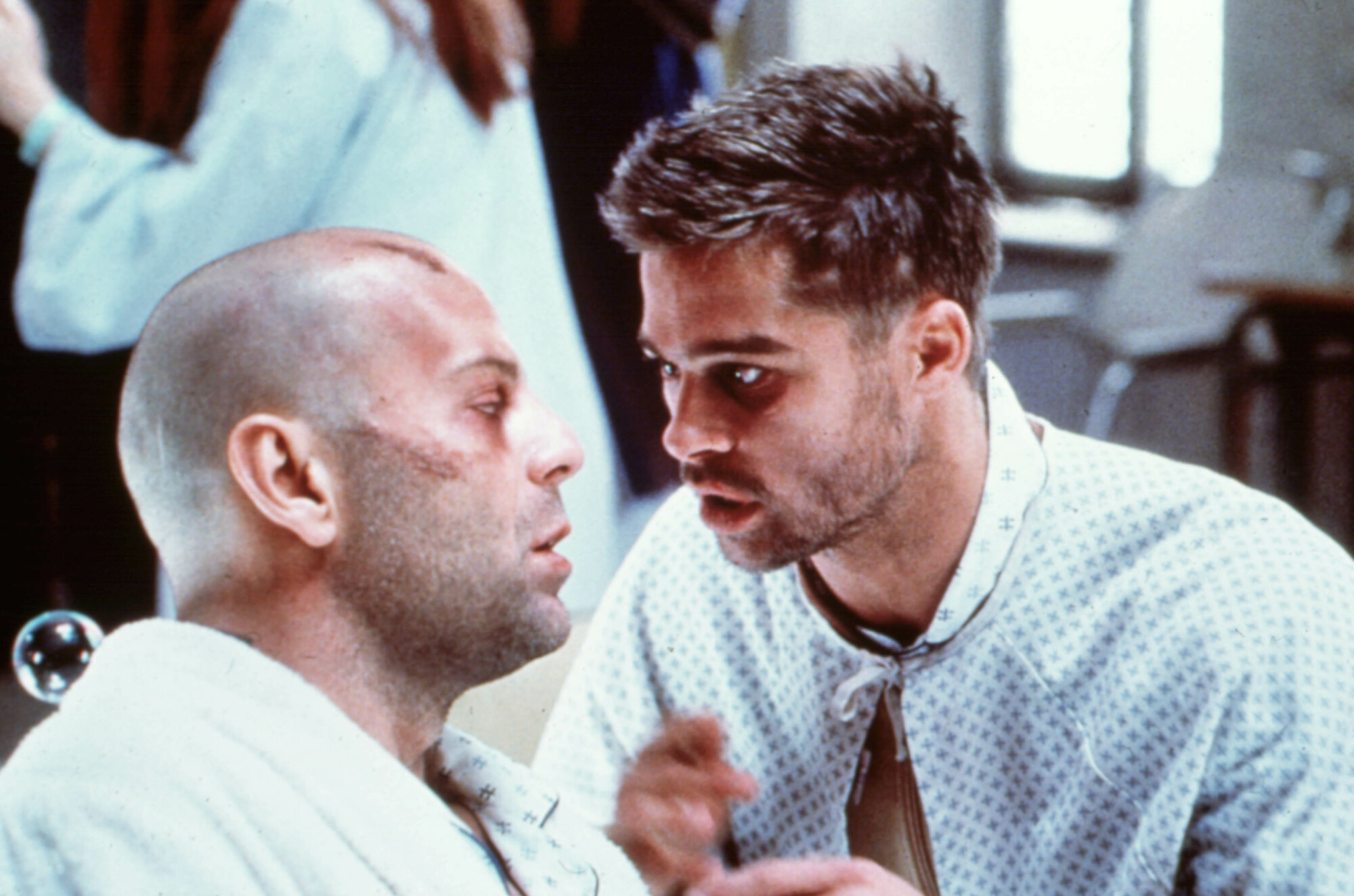 Bruce Willis and Brad Pitt go a little mad sometimes in "Twelve Monkeys."