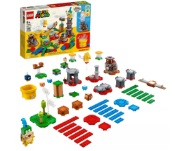 the super mario lego box and its included legos
