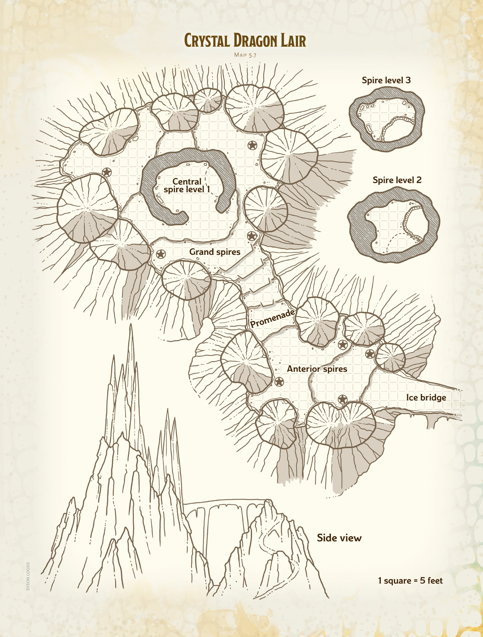 Crystal dragon lairs are typically found in cold, icy landscapes.