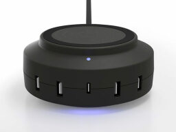 Black charger with multiple ports