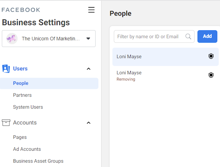 This is not a glitch. One of those Loni Mayse accounts are not really hers.