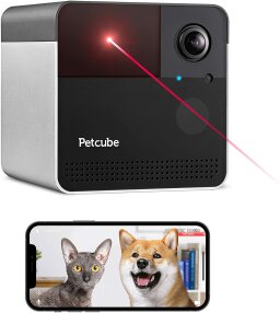 Small pet camera with built-in laser pointer